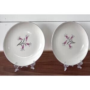Homer Laughlin Big Pay-Off Dinner Plate 10" Floral Bess Myerson MCM - Set of 2